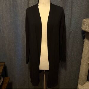 Eileen Fisher Black Open Front Cardigan